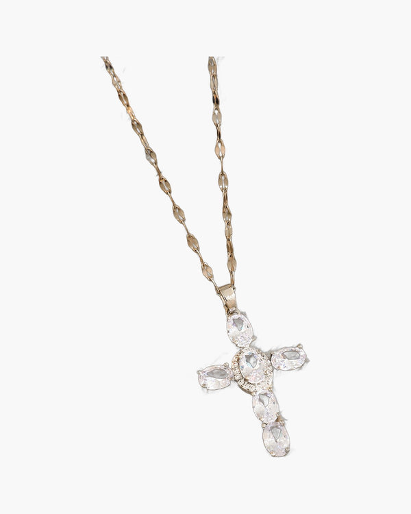The Obsidian Cross Gold tone Black Zircon Cross Necklace view 3