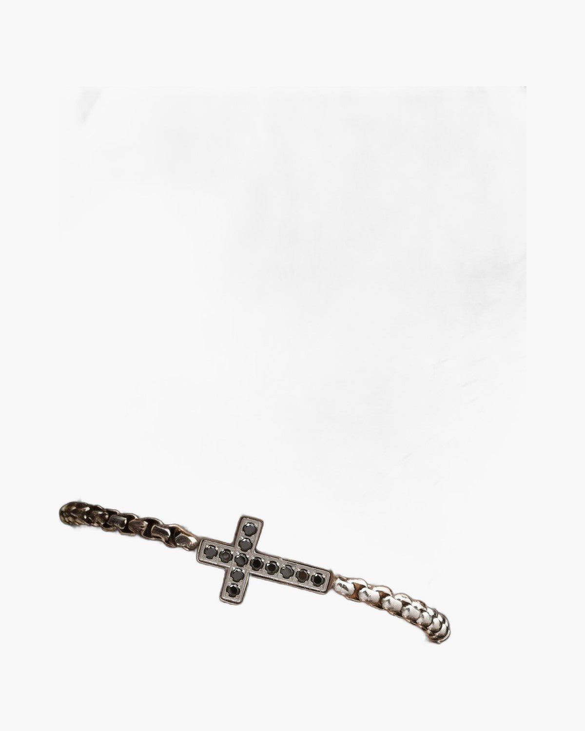 The Onyx Cross Stainless Steel Zircon Cross Bracelet view 2