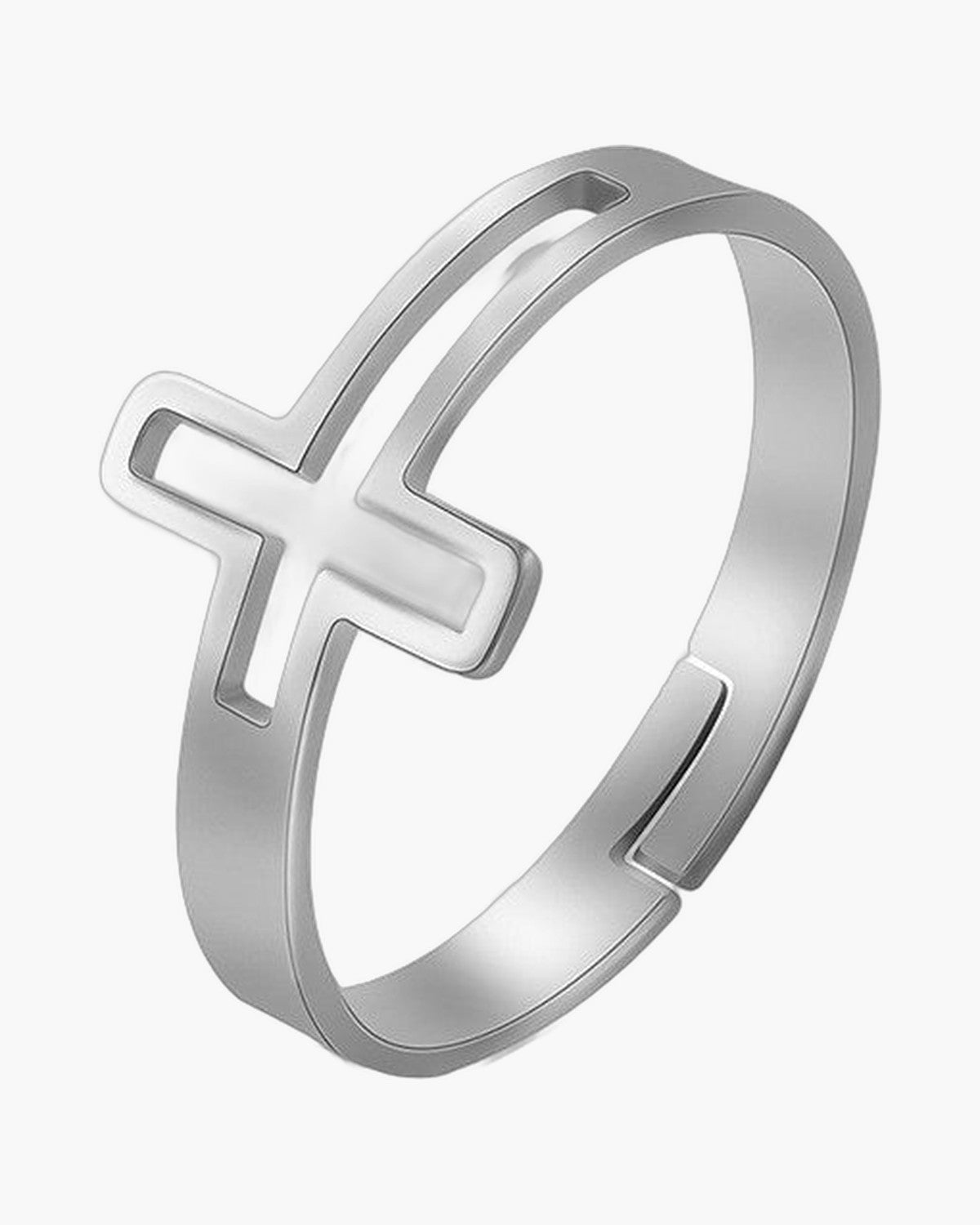 The Open Cross Stainless Steel Open Cross Ring view 10