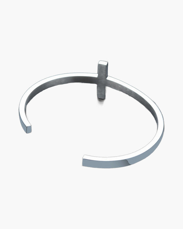 The Open Cross Stainless Steel Cross Cuff Bracelet view 2