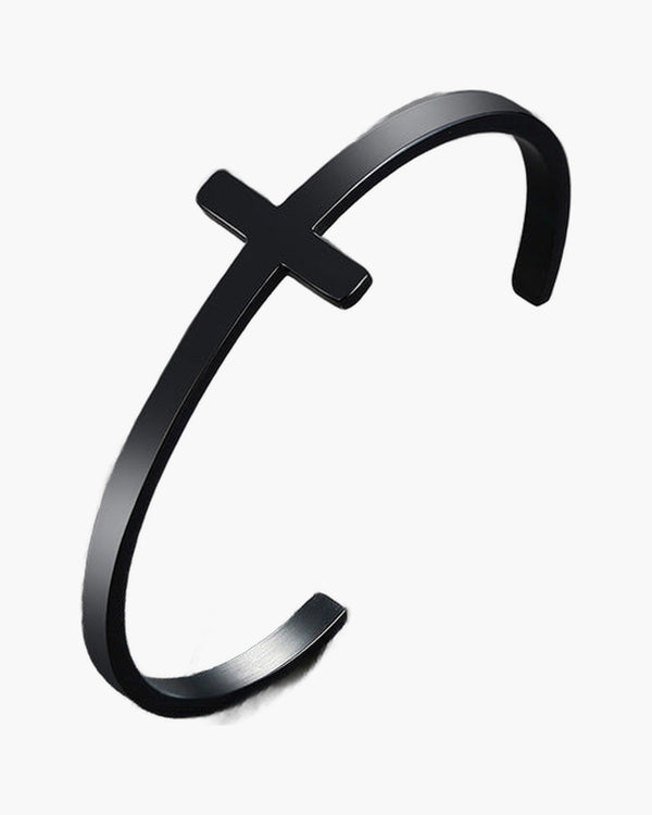 The Open Cross Stainless Steel Cross Cuff Bracelet view 6