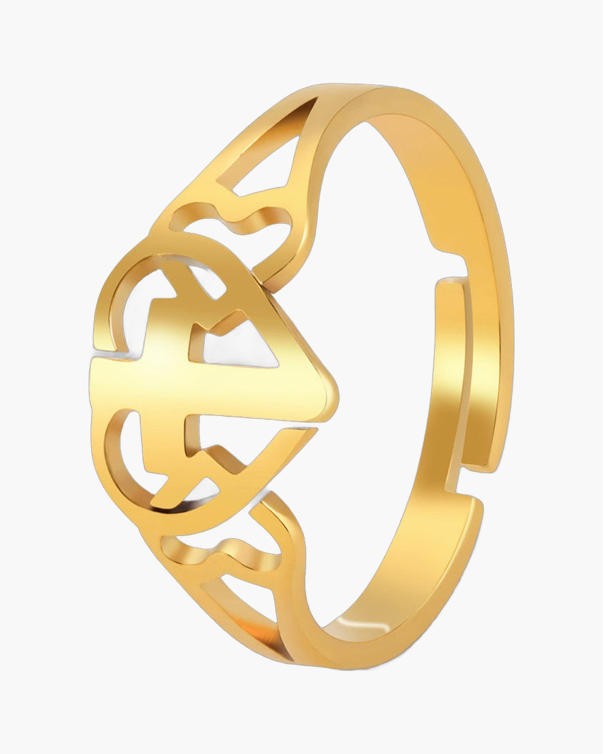 The Open Heart Cross Stainless Steel Heart Cross Ring
