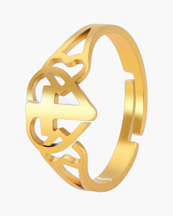 The Open Heart Cross Stainless Steel Heart Cross Ring