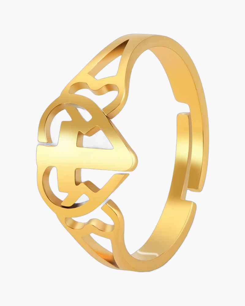 The Open Heart Cross Stainless Steel Heart Cross Ring
