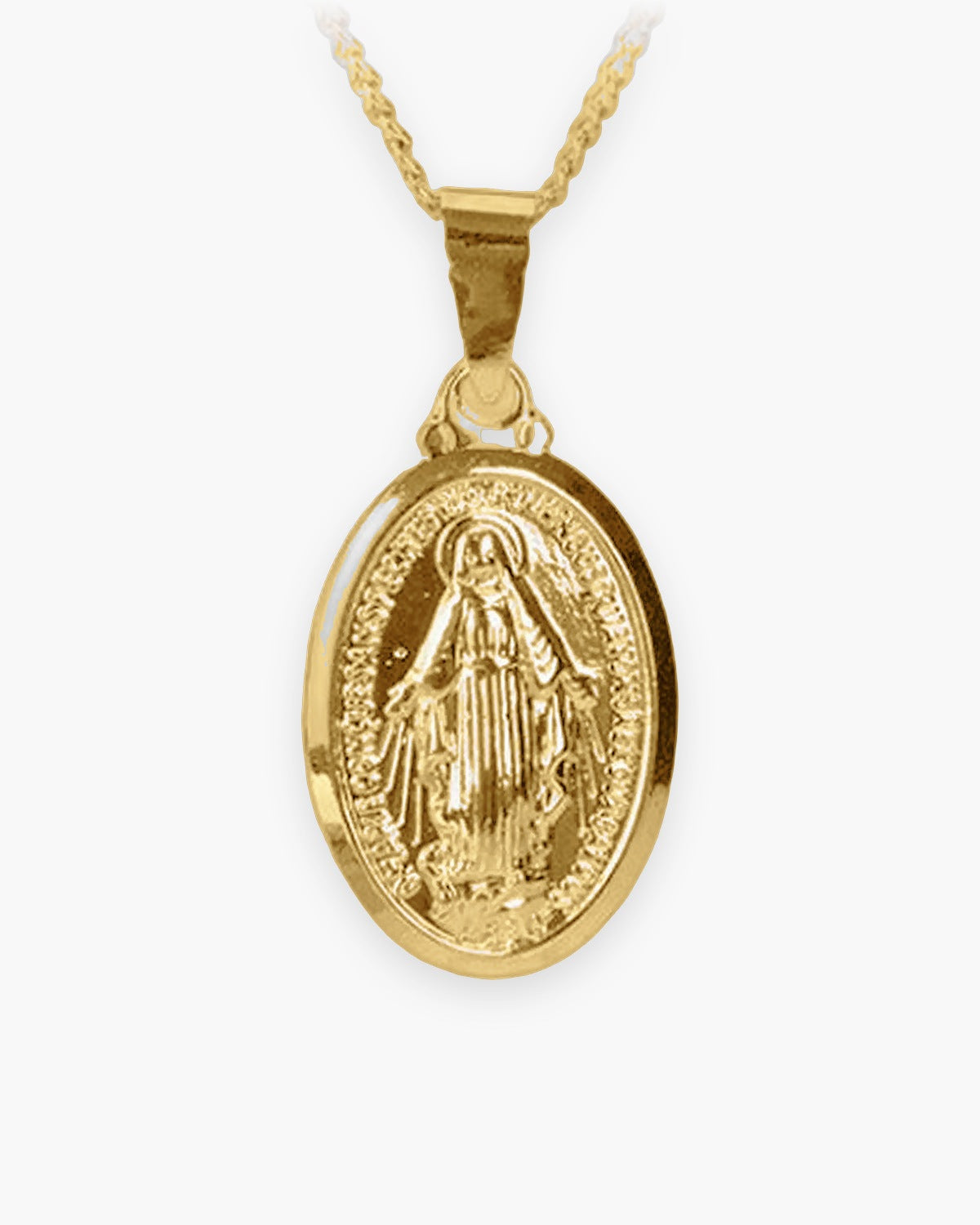 The Petite Miraculous Medal, Gold, front view [c:gold]