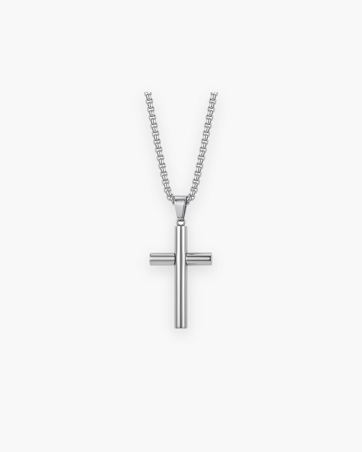 The Polished Cross in small cylindrical, front view [c:silver]