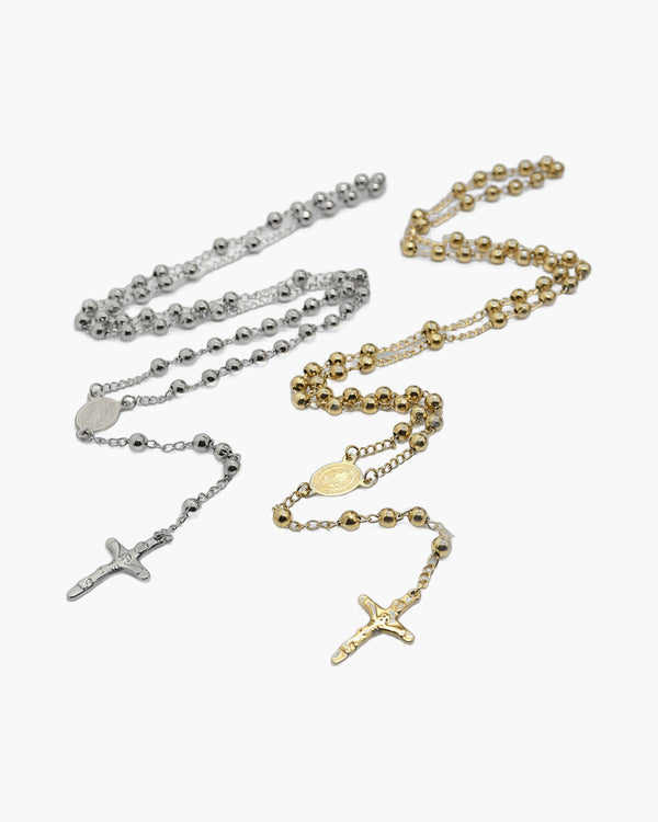The Prayerful Journey Stainless Steel Rosary Necklace Cross view 8