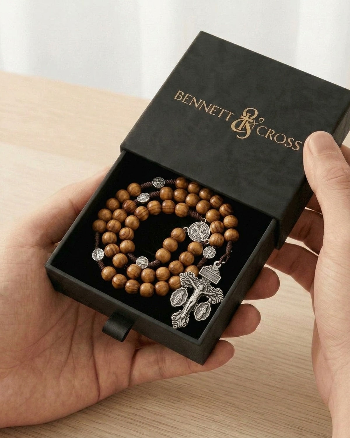 The Prayerful Rosary in its Bennett & Cross gift box [c:pardon-crucifix]