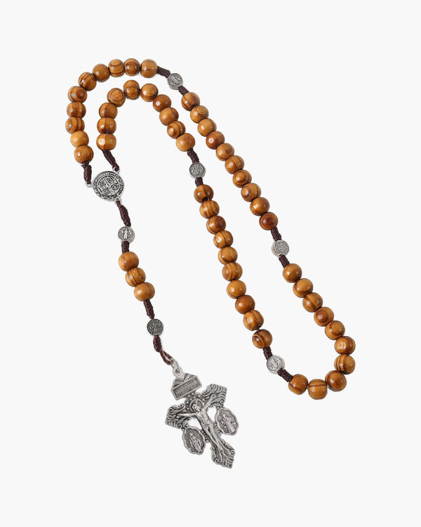 The Prayerful Rosary Wooden bead rosary necklace view 7
