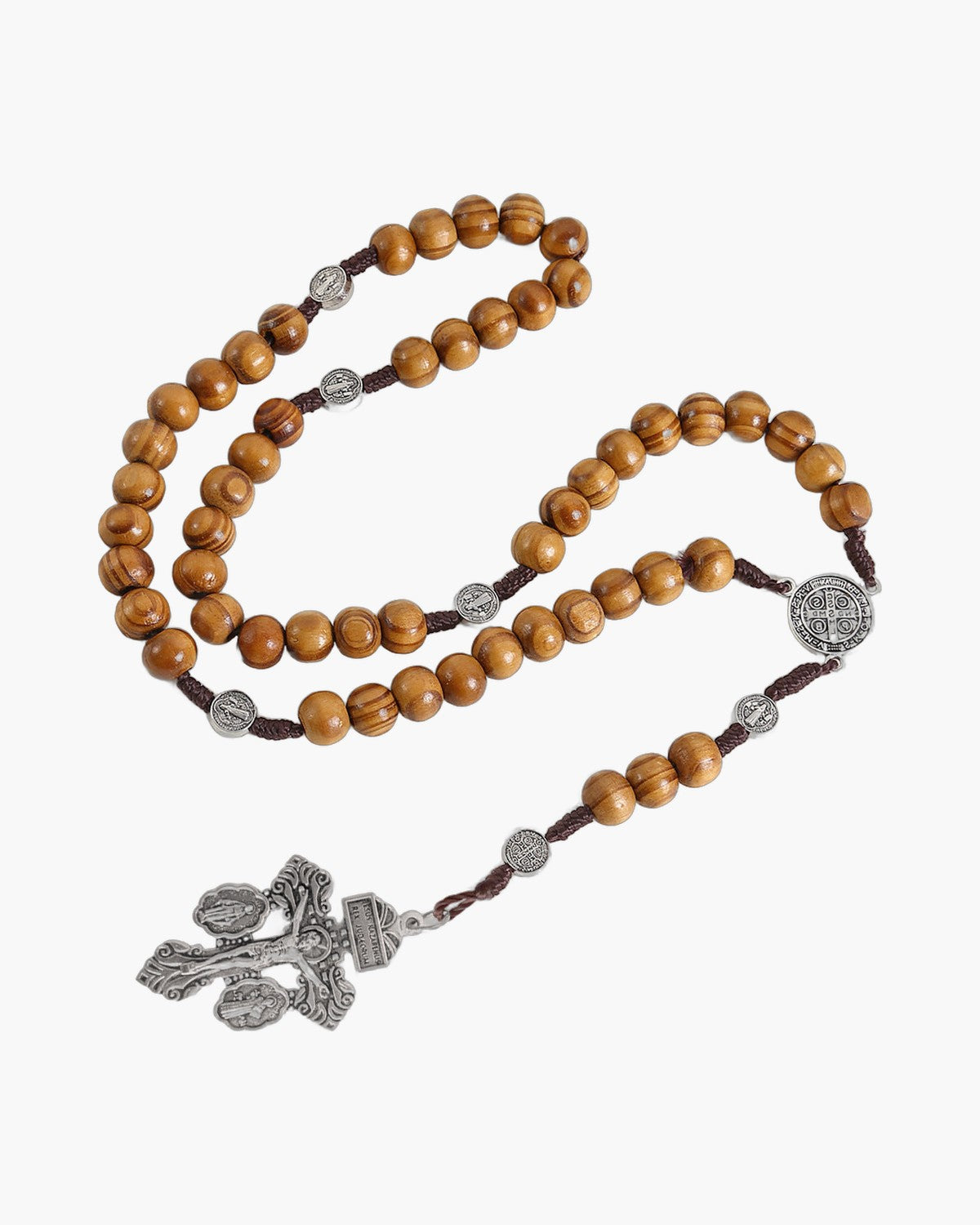 The Prayerful Rosary Wooden bead rosary necklace view 4