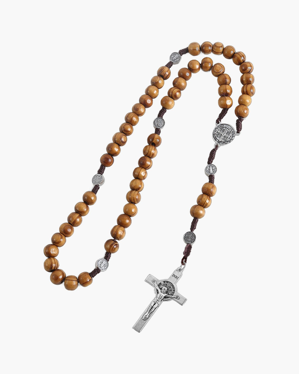 The Prayerful Rosary Wooden bead rosary necklace view 8