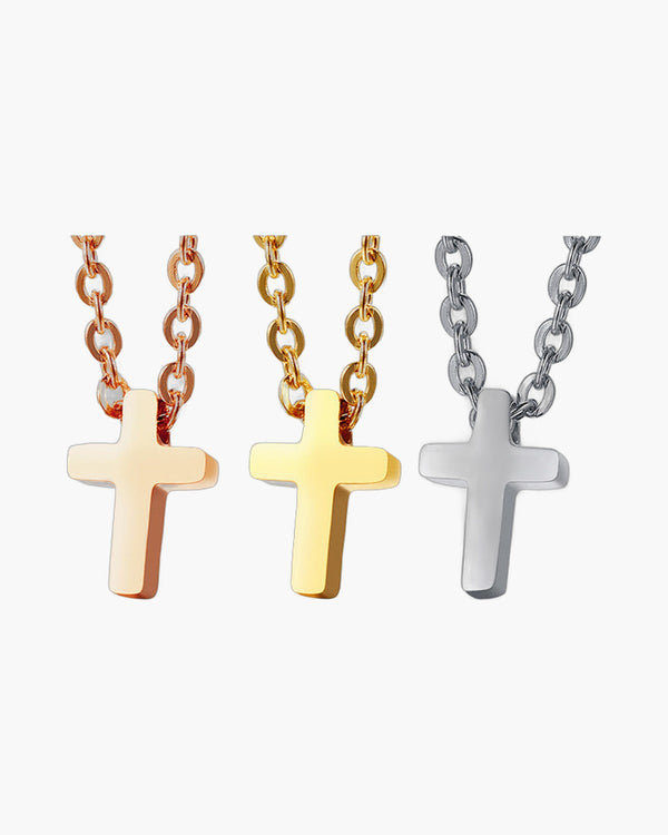 The Quiet Cross Stainless Steel Cross Pendant Necklace view 2
