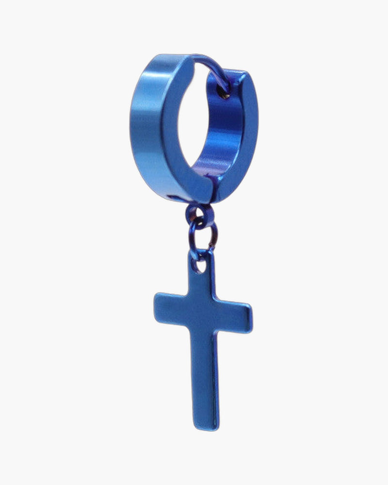 The Radiant Cross Rainbow Stainless Steel Cross Earring view 2