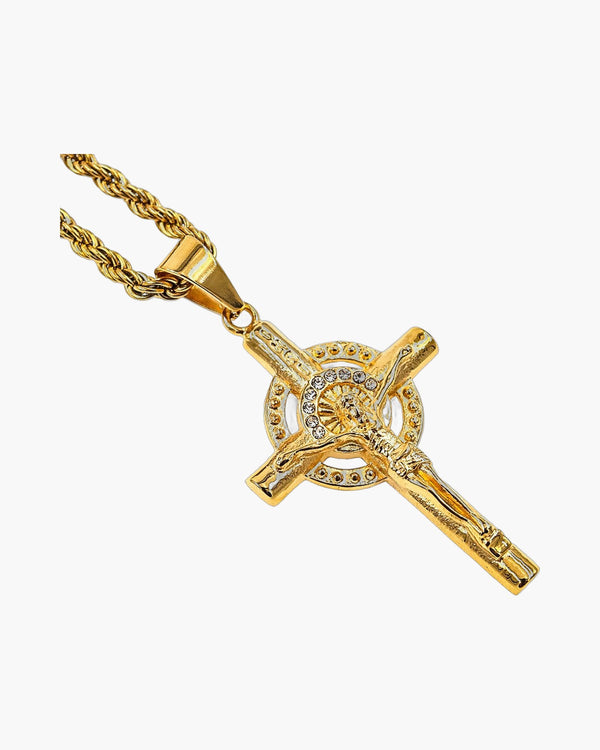 The Radiant Crucifix Gold-Plated Crucifix Pendant Necklace view 3