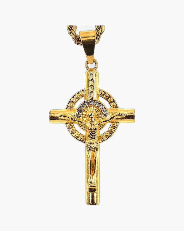 The Radiant Crucifix Gold-Plated Crucifix Pendant Necklace view 4