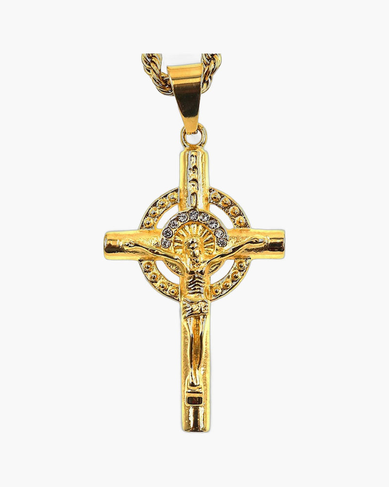 The Radiant Crucifix Gold-Plated Crucifix Pendant Necklace view 4