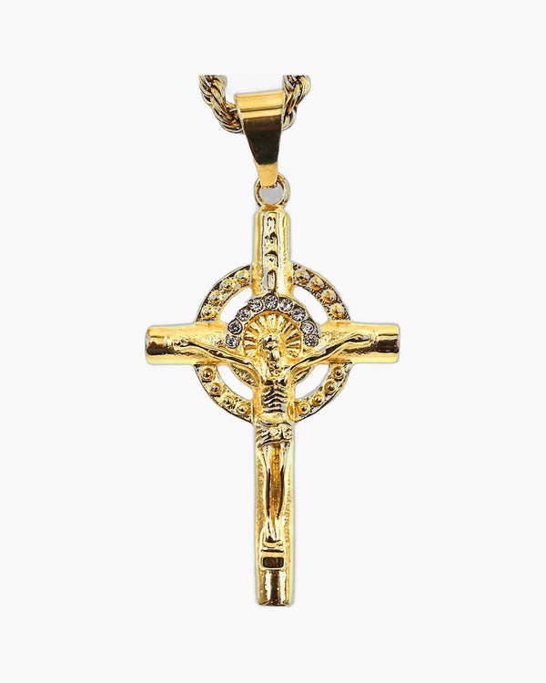 The Radiant Crucifix Gold-Plated Crucifix Pendant Necklace view 2