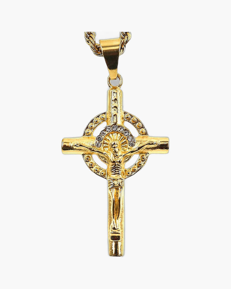 The Radiant Crucifix Gold-Plated Crucifix Pendant Necklace view 2