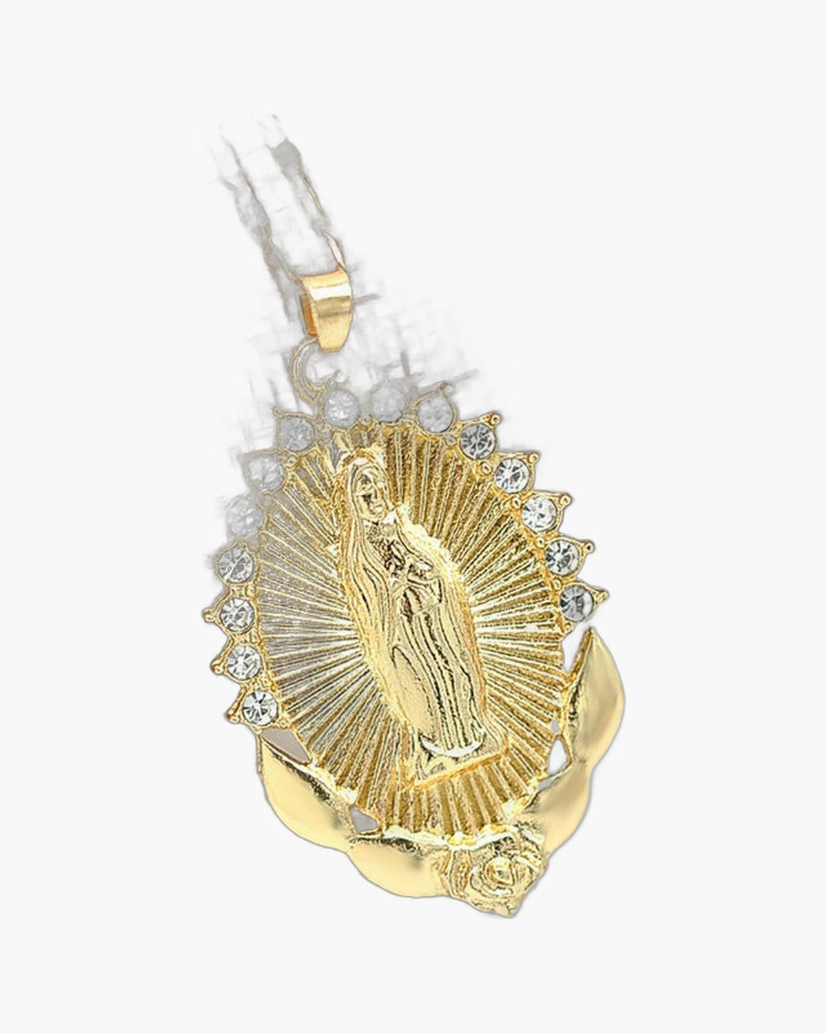 The Radiant Madonna, Virgin Mary Pendant Necklace with Crystal Halo, view 3