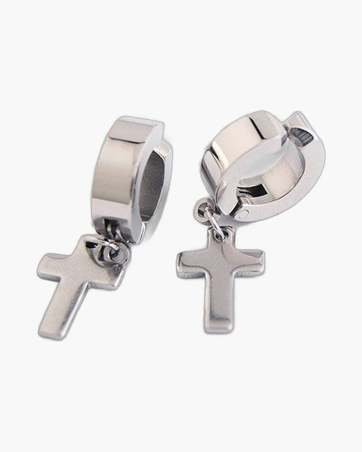 The Rainbow Cross Iridescent Stainless Steel Cross Earrings view 14