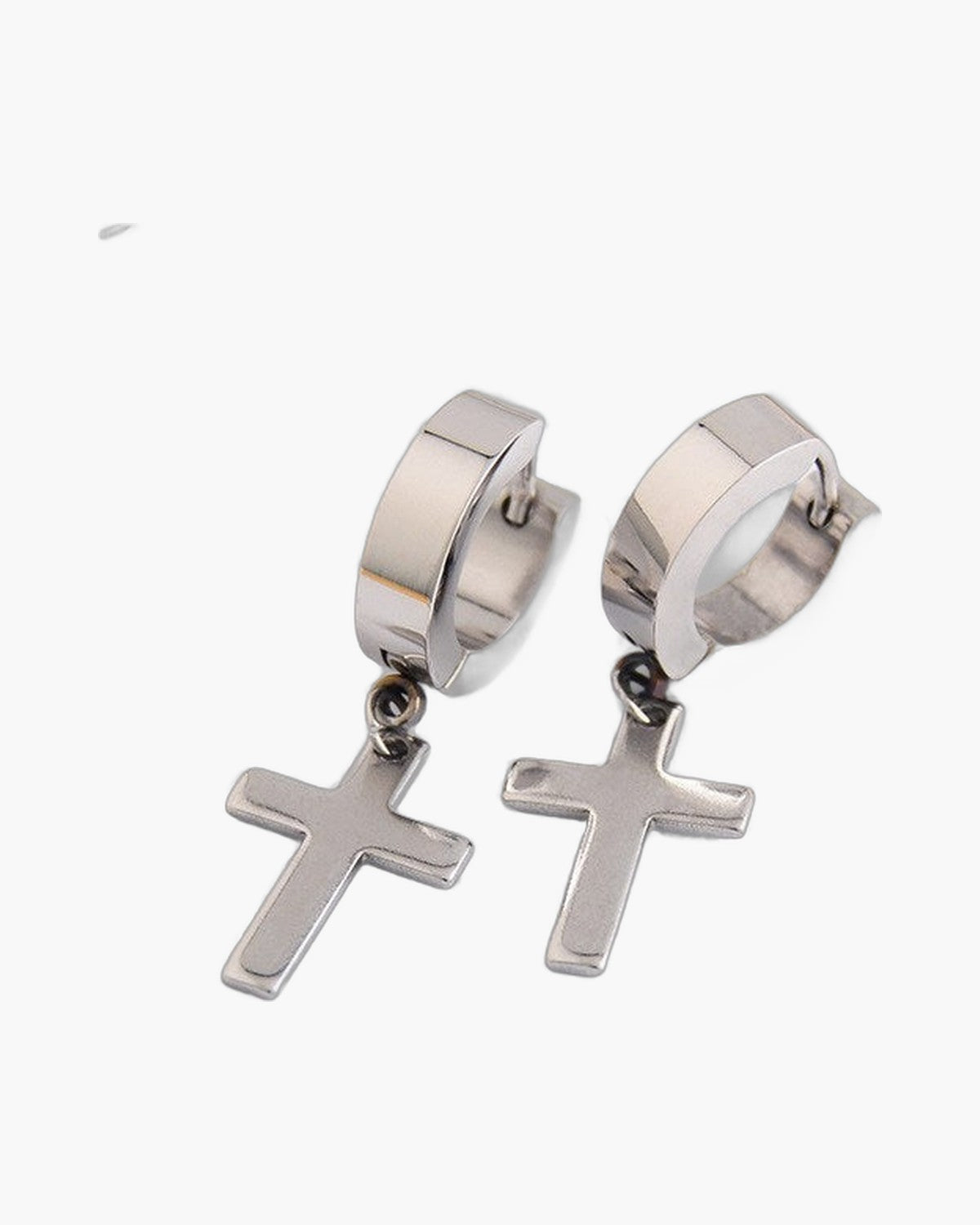 The Rainbow Cross Iridescent Stainless Steel Cross Earrings view 15