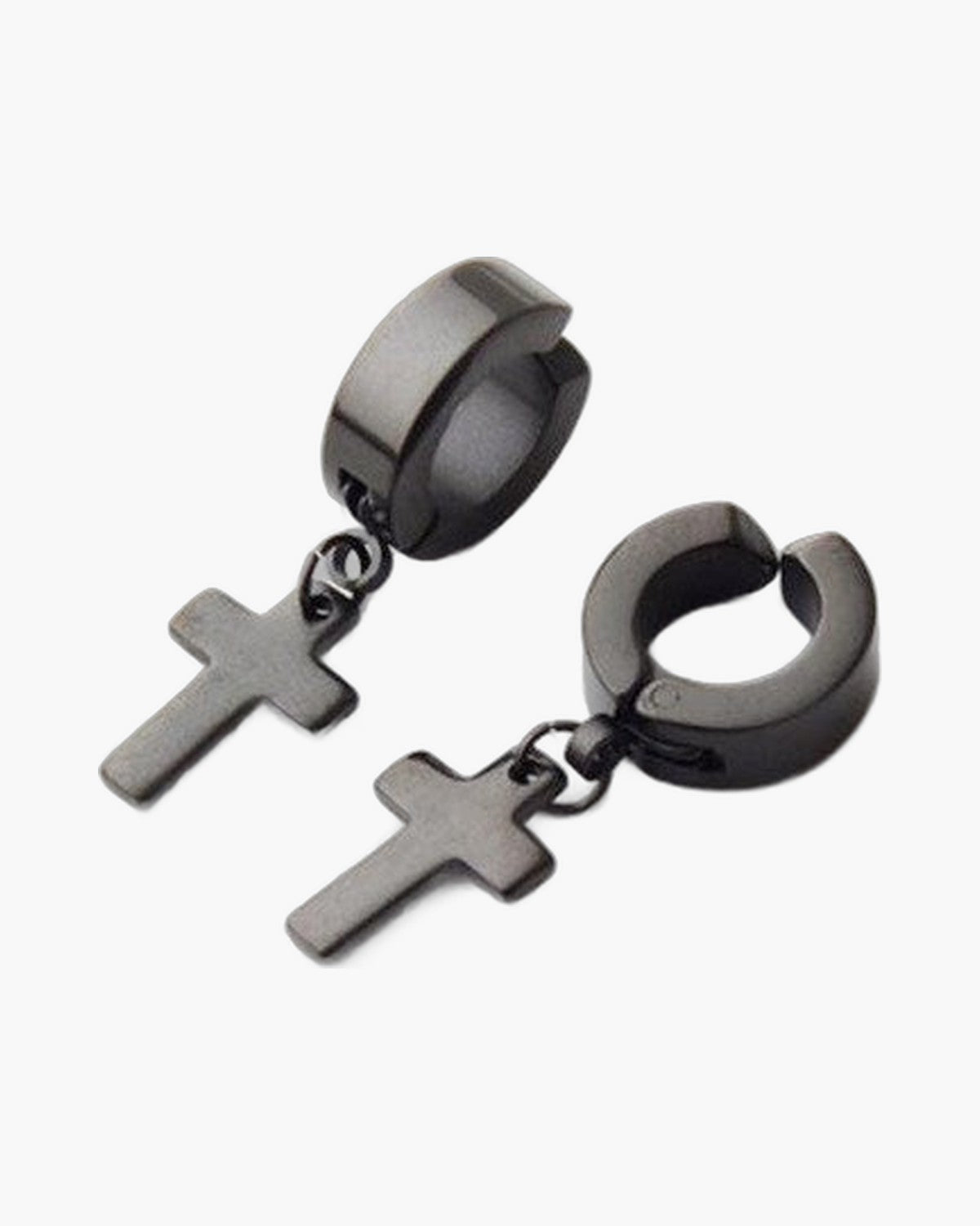 The Rainbow Cross Iridescent Stainless Steel Cross Earrings view 6