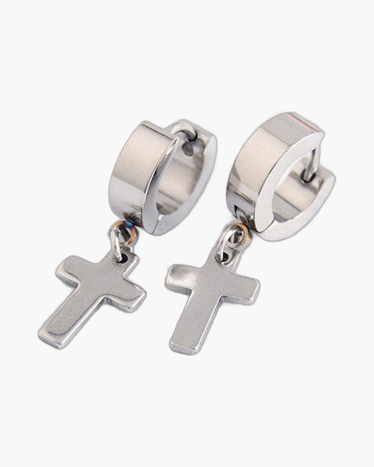 The Rainbow Cross Iridescent Stainless Steel Cross Earrings view 13