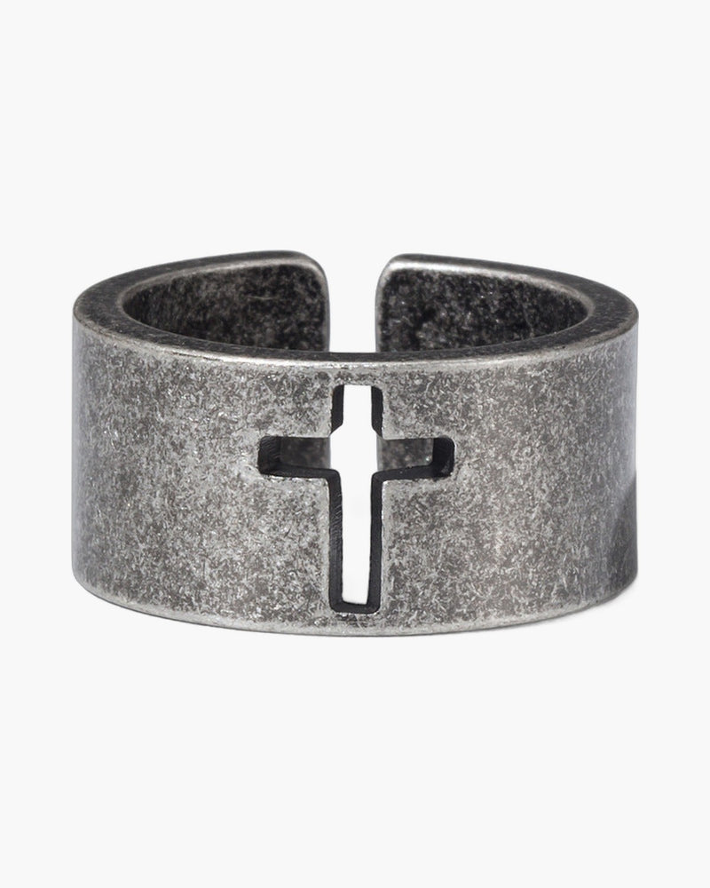 The Retro Cross Stainless Steel Cross Ring view 3