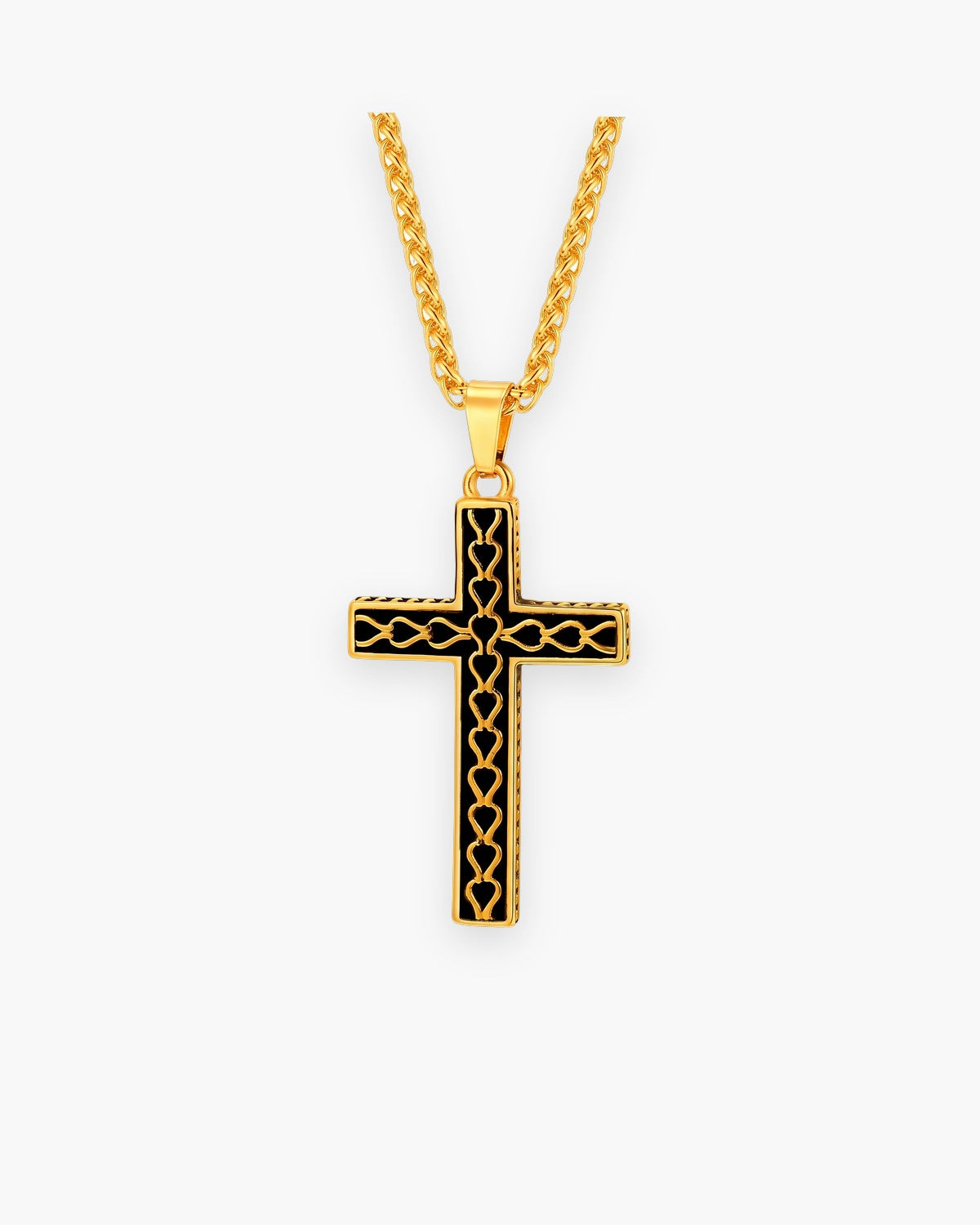 The Reverent Heart Cross in gold, front view [c:gold]