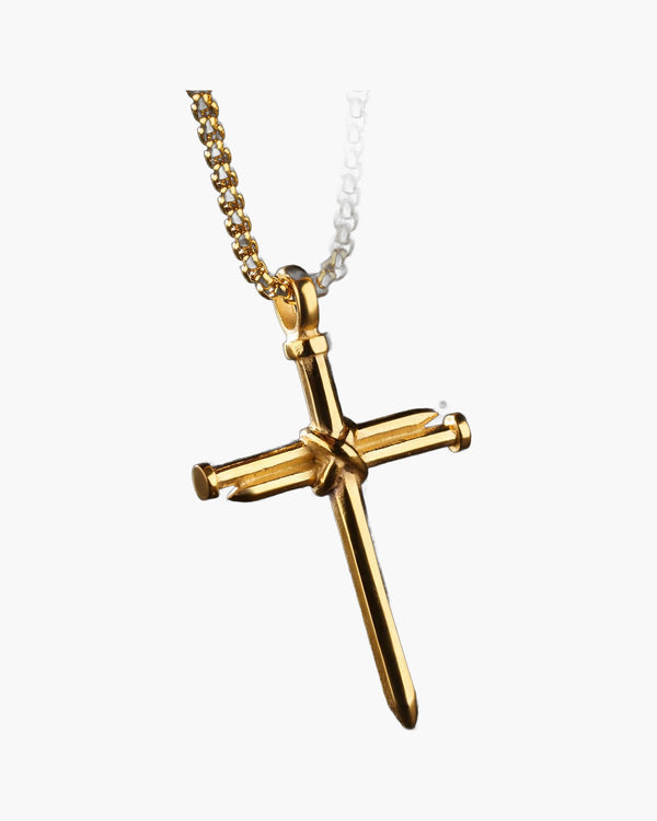 The Reverent Nails Stainless Steel Nail Cross Necklace view 5
