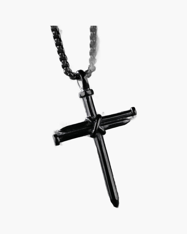 The Reverent Nails Stainless Steel Nail Cross Necklace view 4