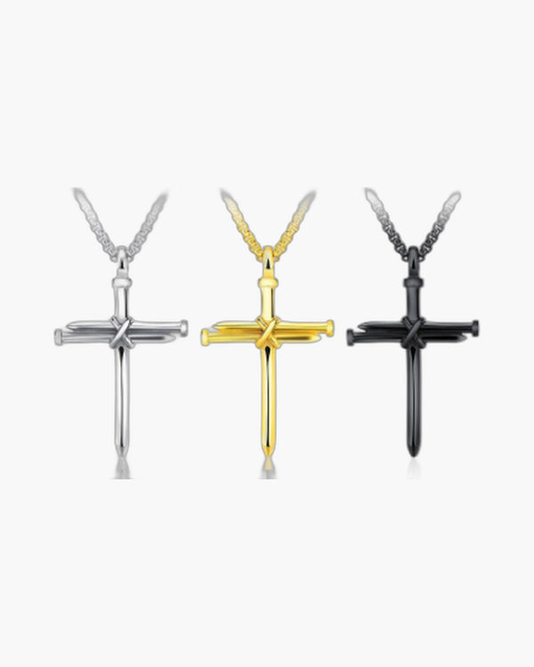 The Reverent Nails Stainless Steel Nail Cross Necklace