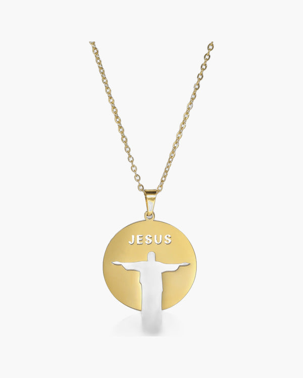 The Reverent Silhouette Stainless Steel Jesus Silhouette Necklace view 4