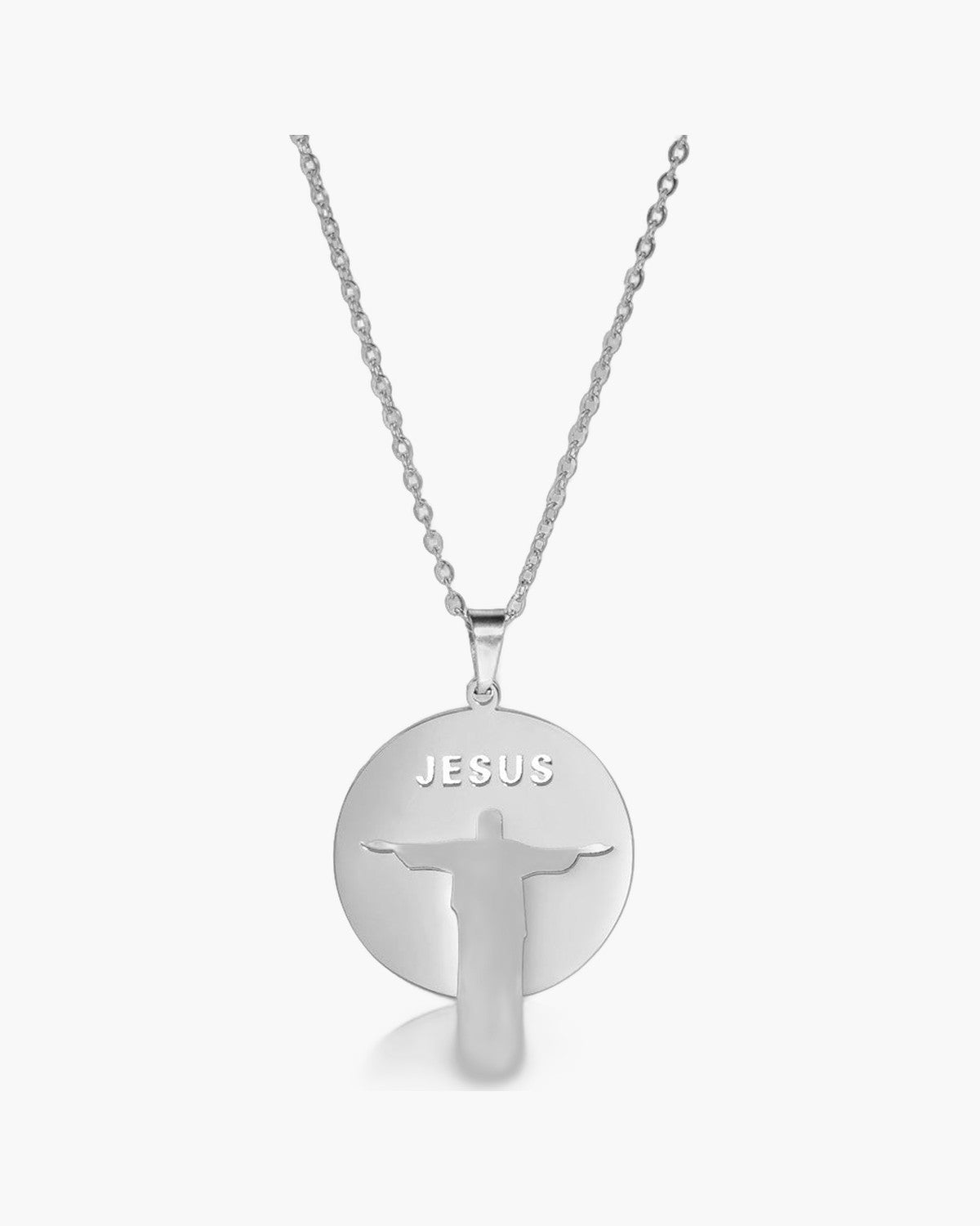 The Reverent Silhouette Stainless Steel Jesus Silhouette Necklace view 9