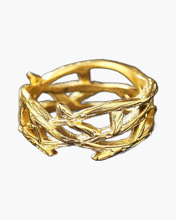 The Reverent Weave Stainless Steel Crown of Thorns Ring view 2