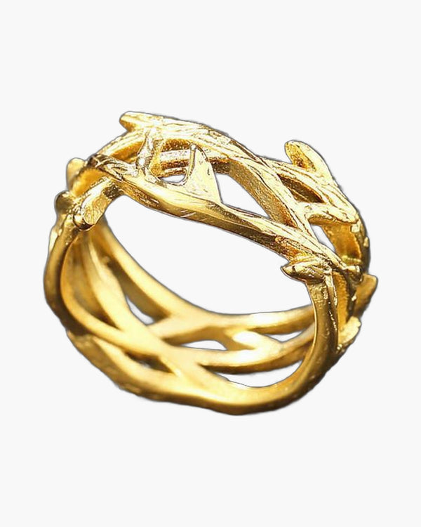The Reverent Weave Stainless Steel Crown of Thorns Ring view 4