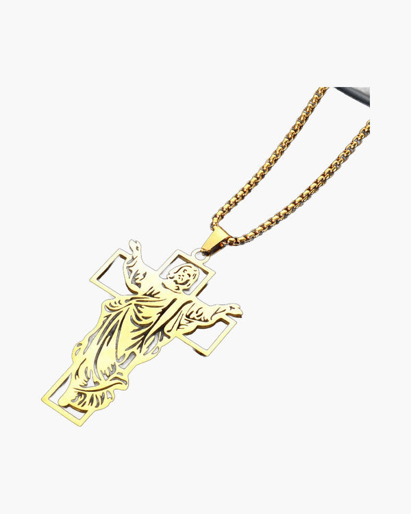 The Risen Christ Stainless Steel Jesus Cross Necklace view 11