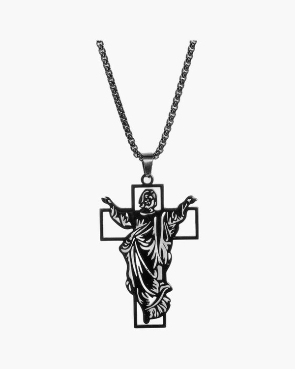 The Risen Christ Stainless Steel Jesus Cross Necklace view 5