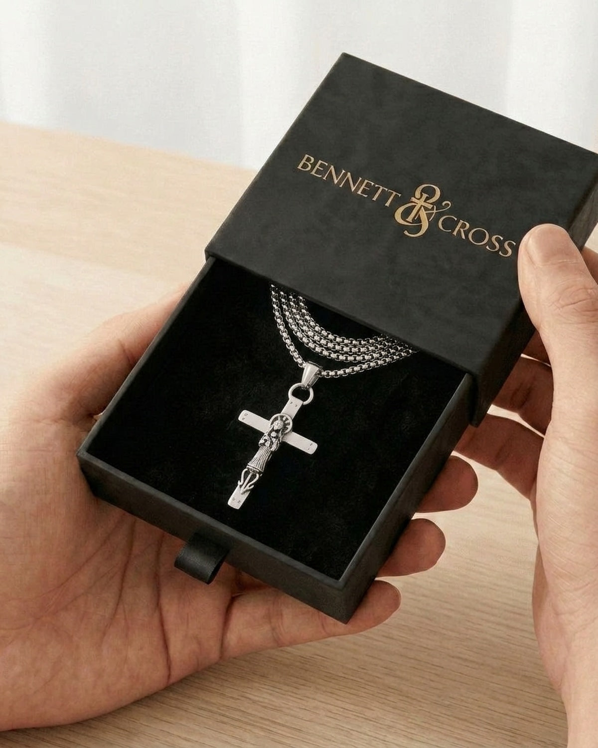 The Sacred Figure in its Bennett & Cross gift box [c:silver]