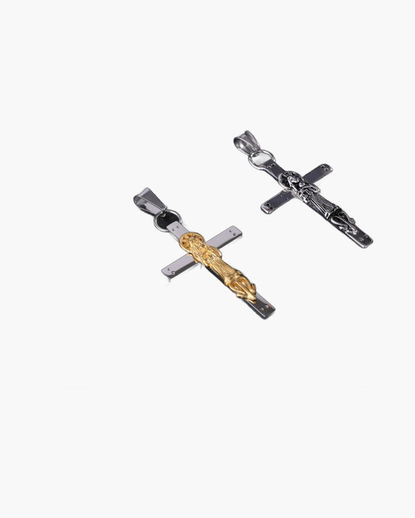 The Sacred Figure Stainless Steel Figure Cross Pendant