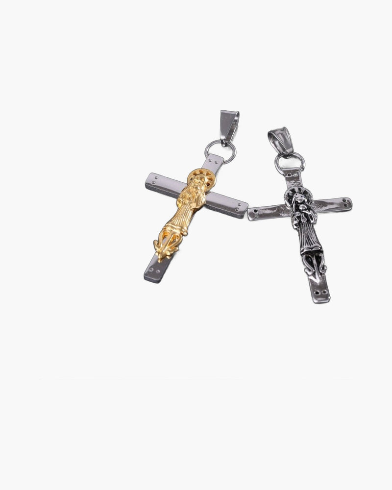 The Sacred Figure Stainless Steel Figure Cross Pendant view 2