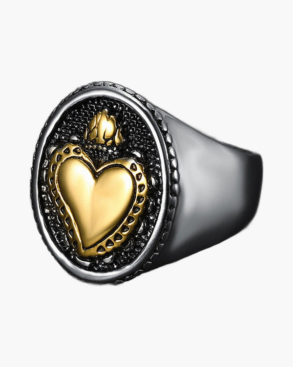 The Sacred Heart Signet Stainless Steel Sacred Heart Ring view 6
