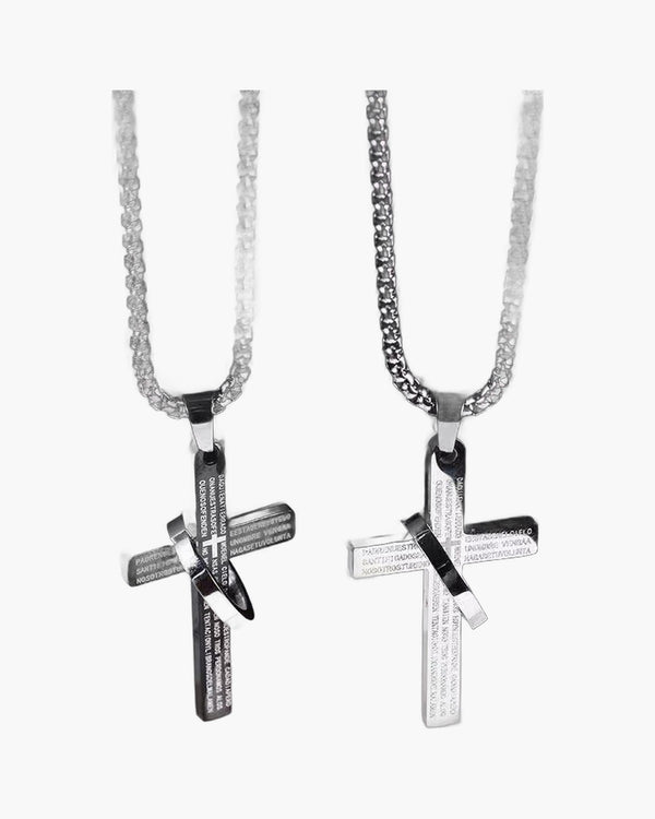 The Sacred Ring Cross Stainless Steel Cross Ring Necklace view 4