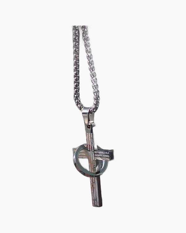 The Sacred Ring Cross Stainless Steel Cross Ring Necklace view 2