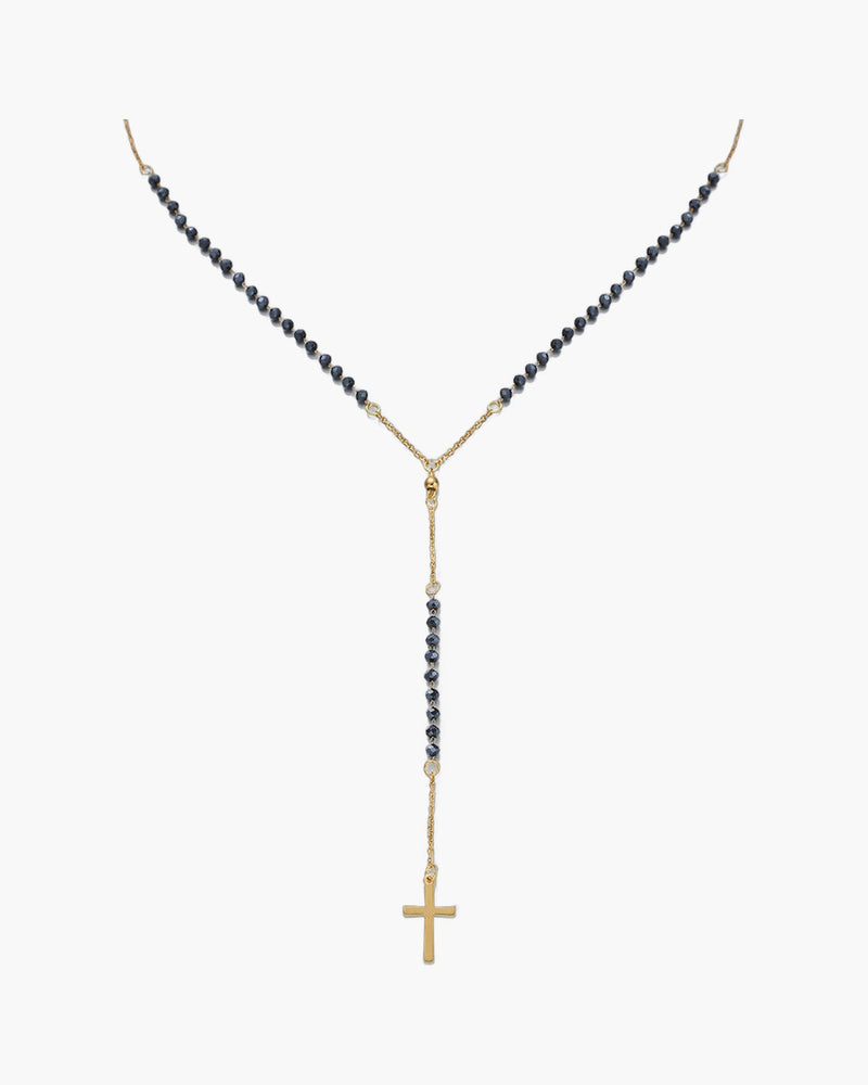 The Sacred Rosary Stainless Steel Rosary Cross Necklace view 2