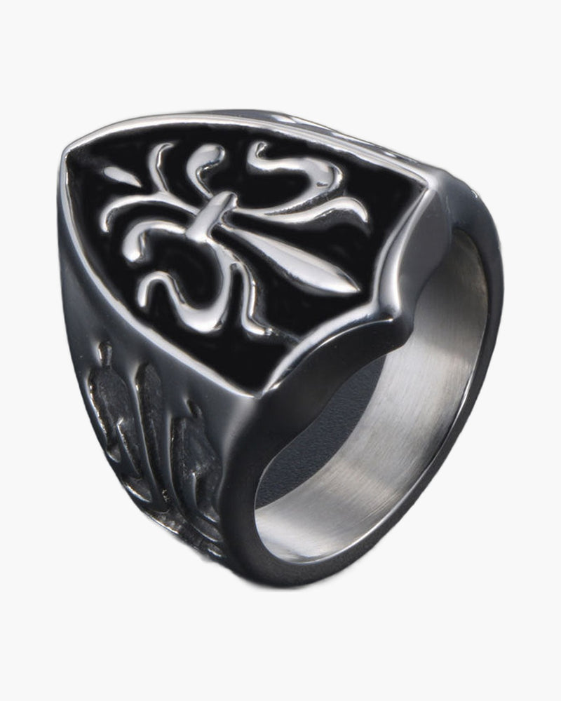 The Sacred Shield Stainless Steel Fleur-de-lis Ring view 3
