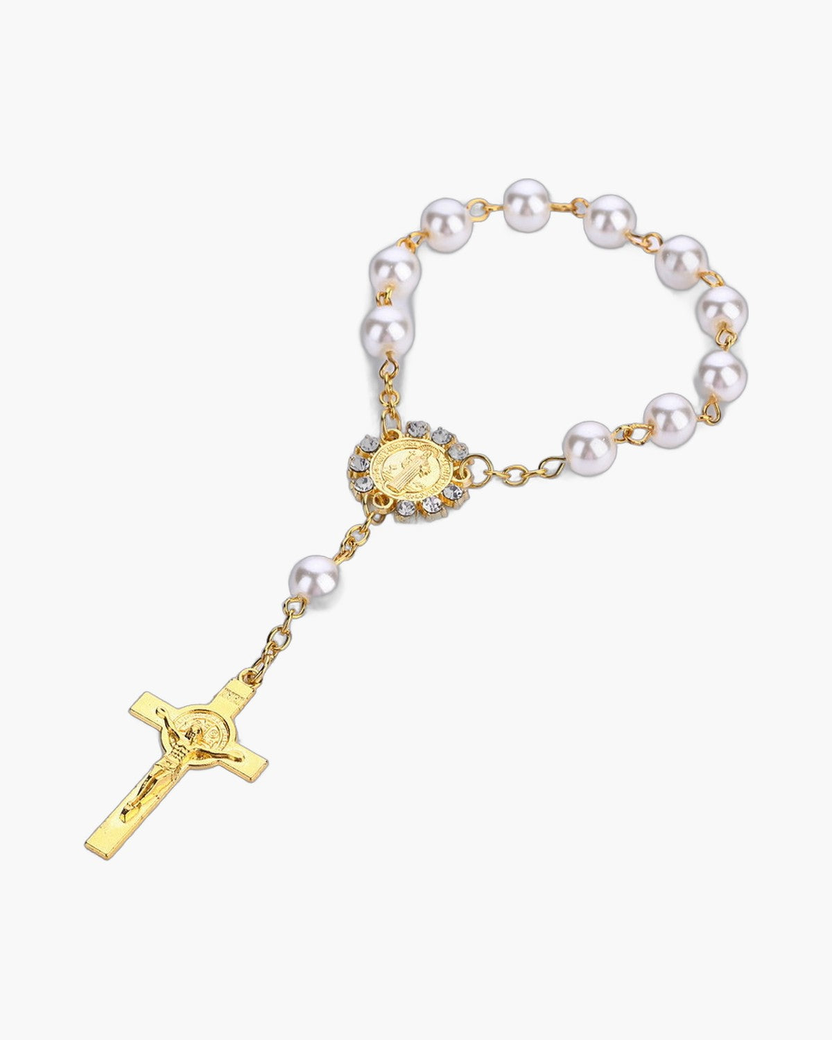 The Saint Benedict Decade, One-Decade Rosary Bracelet with Saint Benedict Crucifix