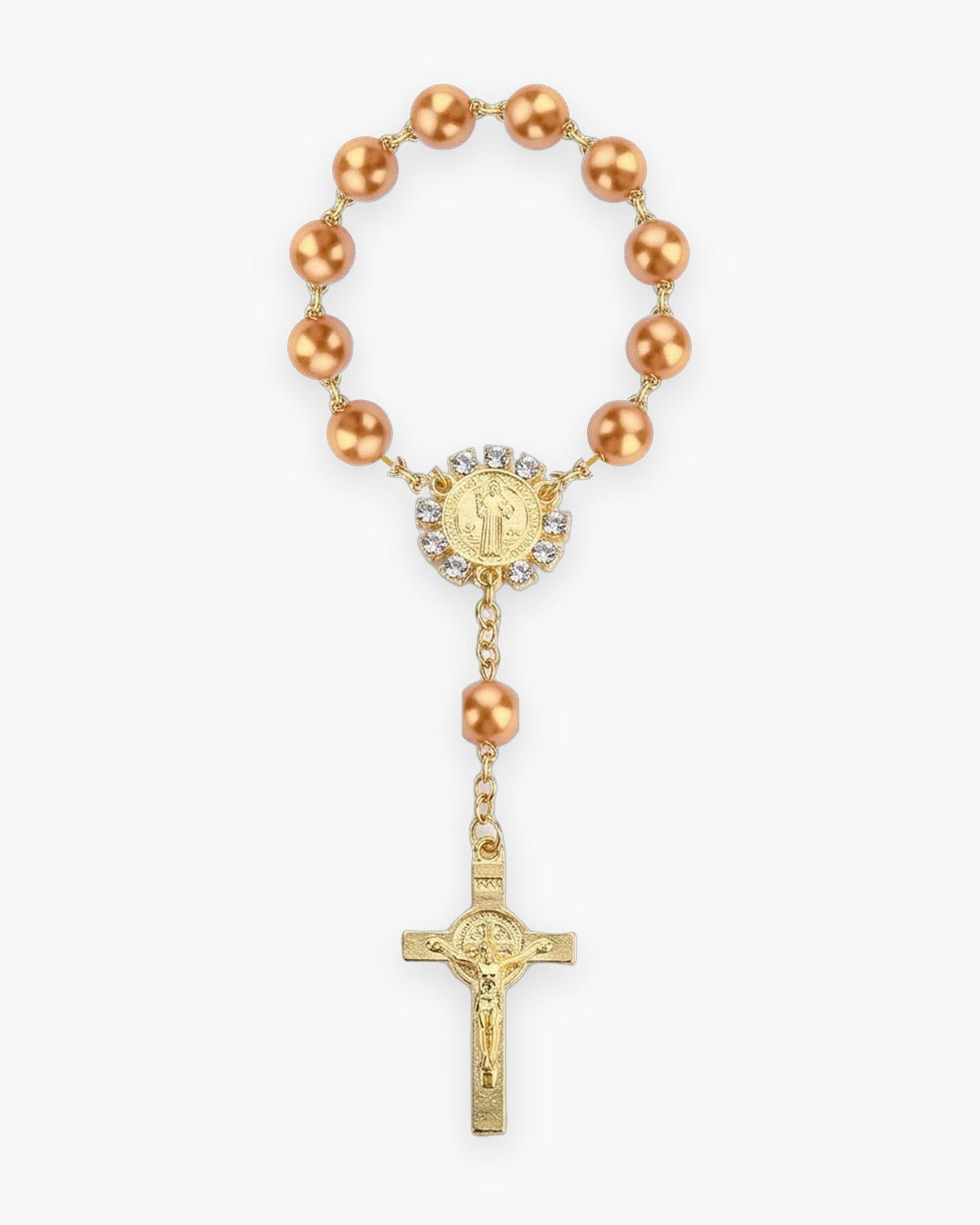 The Saint Benedict Decade in orange, front view [c:orange]