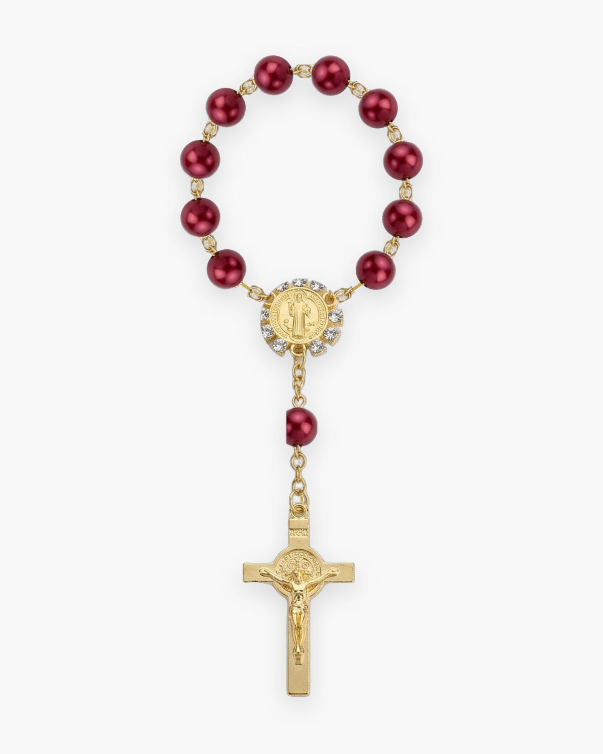 The Saint Benedict Decade in red, front view [c:red]