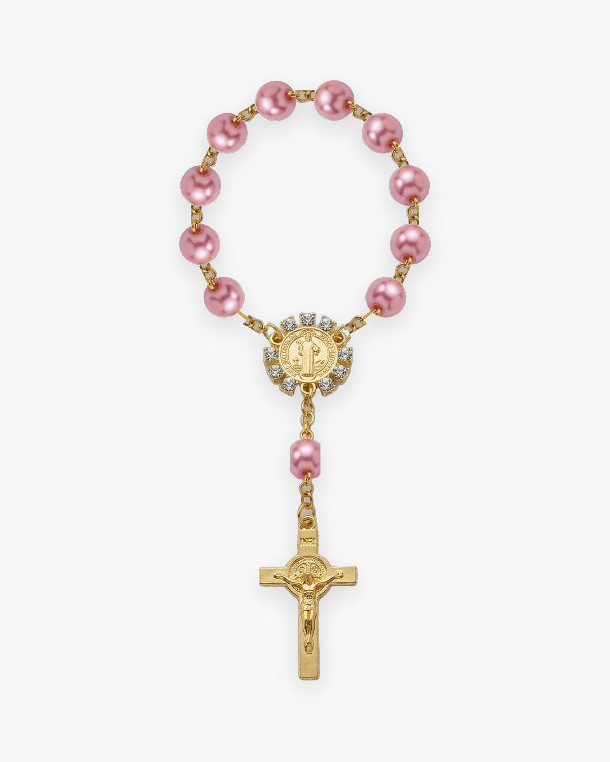 The Saint Benedict Decade in pink, front view [c:pink]